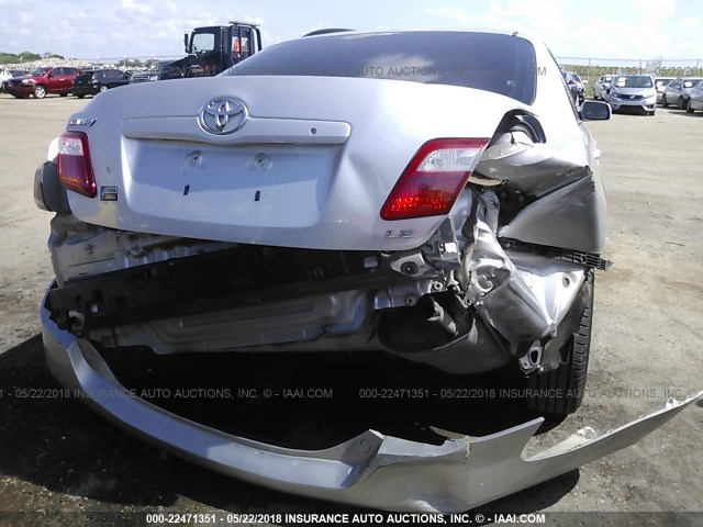 4T1BE46K88U745699 - 2008 TOYOTA CAMRY CE/LE/XLE/SE SILVER photo 6