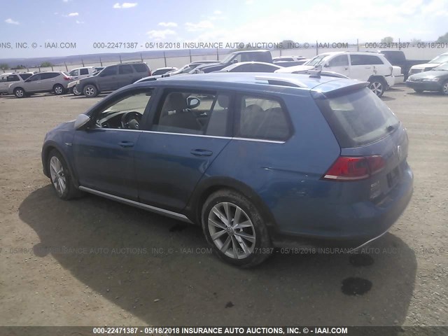 3VWH17AU9HM513067 - 2017 VOLKSWAGEN Golf Alltrack S/SE/SEL 蓝色 照片 3