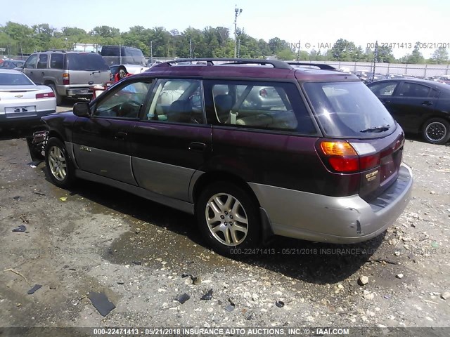 4S3BH686417626656 - 2001 SUBARU LEGACY OUTBACK LIMITED BURGUNDY photo 3