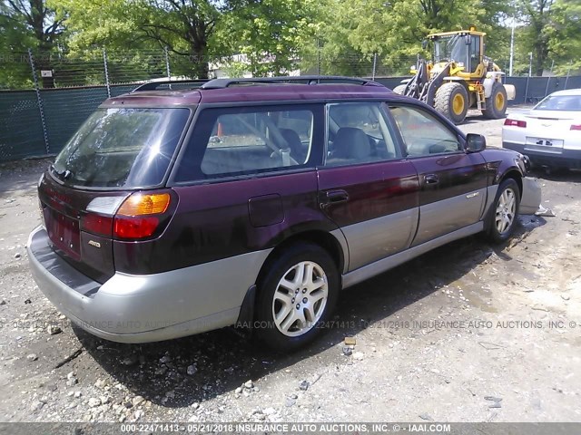 4S3BH686417626656 - 2001 SUBARU LEGACY OUTBACK LIMITED BURGUNDY photo 4