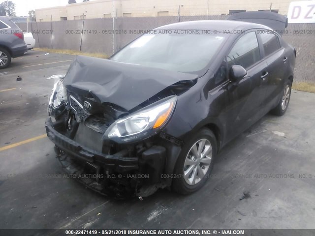 KNADN4A32F6499728 - 2015 KIA RIO EX/SX BLACK photo 2