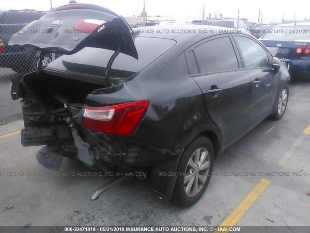 KNADN4A32F6499728 - 2015 KIA RIO EX/SX BLACK photo 4