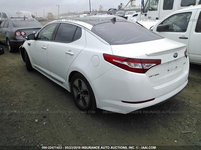 KNAGM4AD3C5022171 - 2012 KIA OPTIMA HYBRID WHITE photo 3