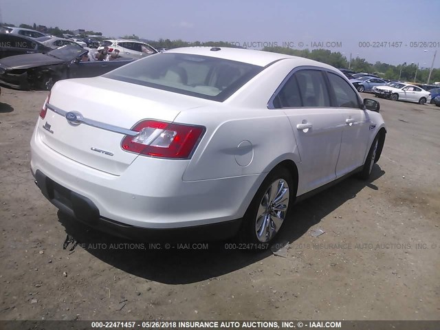 1FAHP2FW1BG178554 - 2011 FORD TAURUS LIMITED WHITE photo 4