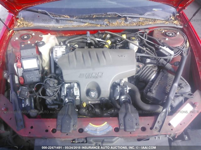 2G1WX12K549232589 - 2004 CHEVROLET MONTE CARLO SS წითელი ფოტო 10