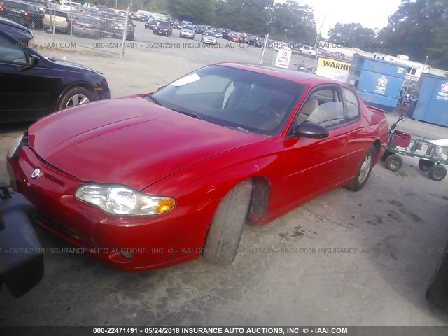 2G1WX12K549232589 - 2004 CHEVROLET MONTE CARLO SS წითელი ფოტო 2