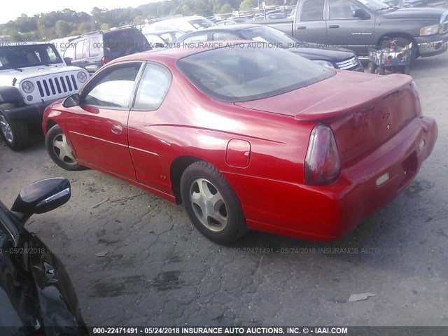 2G1WX12K549232589 - 2004 CHEVROLET MONTE CARLO SS RED photo 3