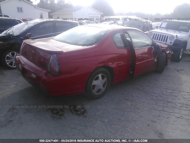 2G1WX12K549232589 - 2004 CHEVROLET MONTE CARLO SS RED photo 4