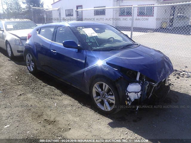 KMHTC6AD4HU316235 - 2017 HYUNDAI VELOSTER BLUE photo 1