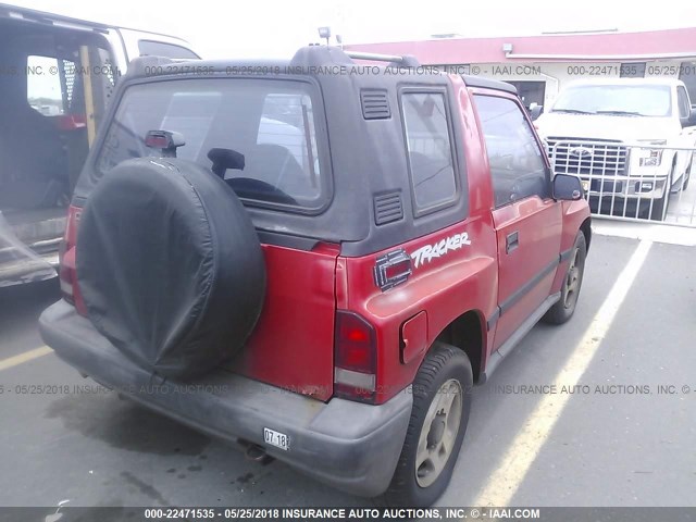 2CNBE1867W6909096 - 1998 CHEVROLET TRACKER RED photo 4