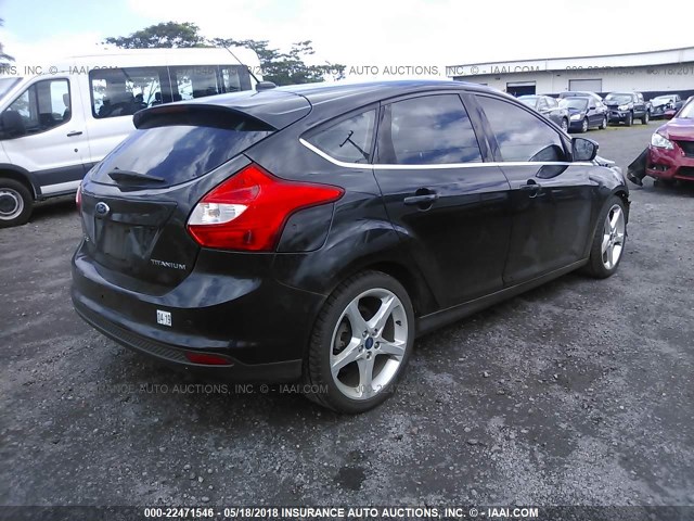 1FAHP3N26CL324413 - 2012 FORD FOCUS TITANIUM BLACK photo 4