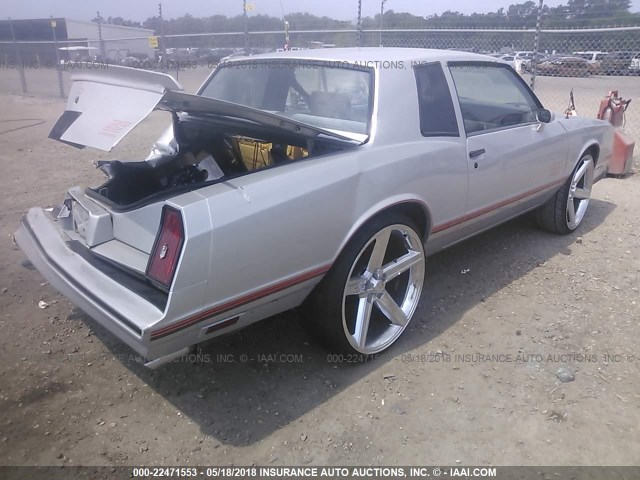 1G1GZ37G8FR217110 - 1985 CHEVROLET MONTE CARLO  SILVER photo 4