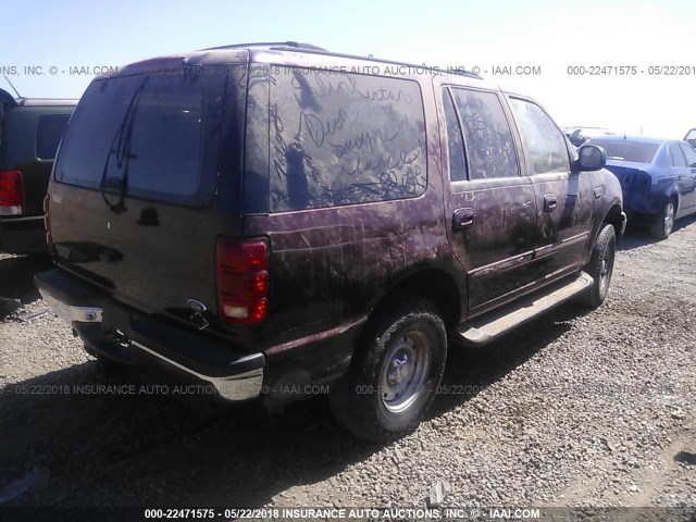 1FMPU16L7YLB77127 - 2000 FORD EXPEDITION XLT RED photo 4