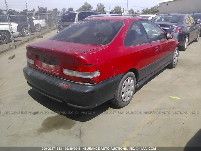 1HGEM1158XL088588 - 1999 HONDA CIVIC SI/SIR RED photo 4