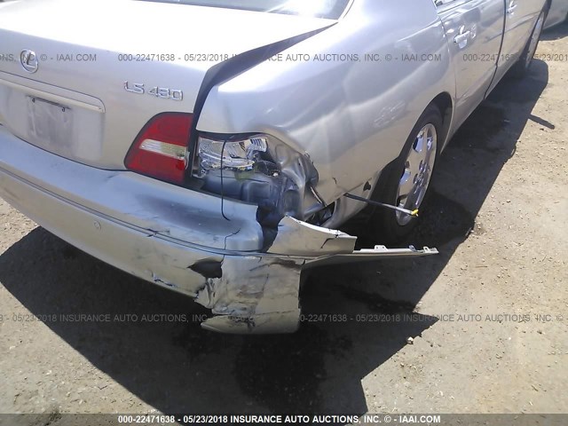 JTHBN30F620070068 - 2002 LEXUS LS 430 SILVER photo 6