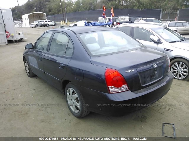 KMHDN46D35U083391 - 2005 HYUNDAI ELANTRA GLS/GT BLUE photo 3