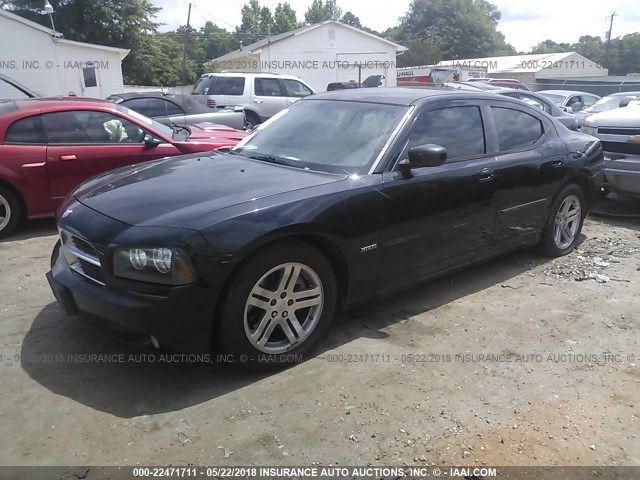 2B3KA53H36H172985 - 2006 DODGE CHARGER R/T BLACK photo 2