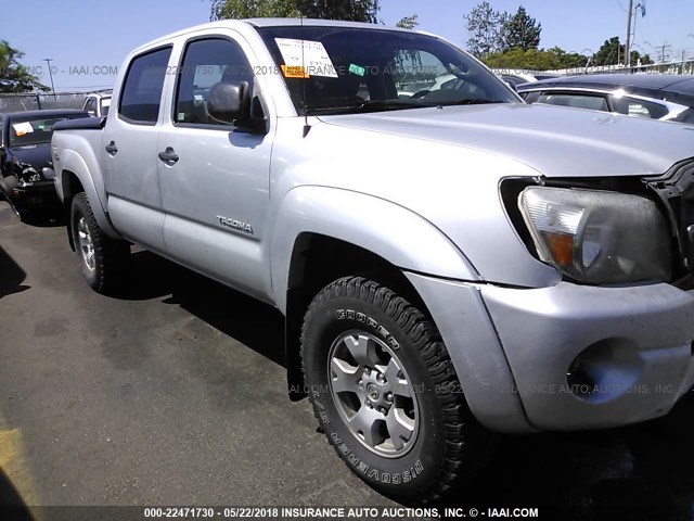 3TMLU42N69M030390 - 2009 TOYOTA TACOMA DOUBLE CAB ვერცხლისფერი ფოტო 1