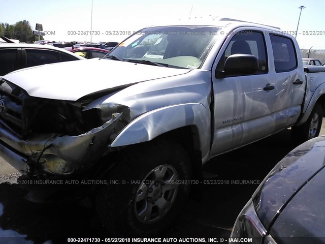 3TMLU42N69M030390 - 2009 TOYOTA TACOMA DOUBLE CAB ვერცხლისფერი ფოტო 2