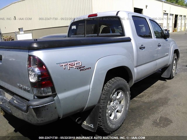 3TMLU42N69M030390 - 2009 TOYOTA TACOMA DOUBLE CAB SILVER photo 4