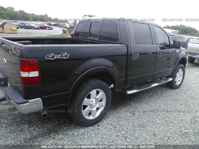 1FTPW14V08KF06453 - 2008 FORD F150 SUPERCREW BLACK photo 4