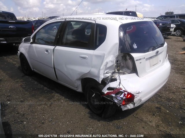 KL1TD66656B667909 - 2006 CHEVROLET AVEO LS WHITE photo 3