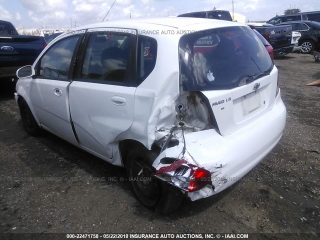 KL1TD66656B667909 - 2006 CHEVROLET AVEO LS WHITE photo 6