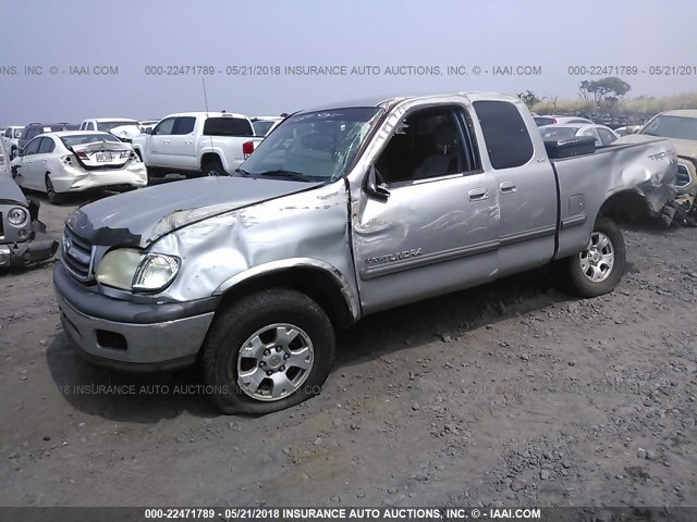 5TBRN34152S260755 - 2002 TOYOTA TUNDRA ACCESS CAB SR5 SILVER photo 2