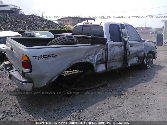 5TBRN34152S260755 - 2002 TOYOTA TUNDRA ACCESS CAB SR5 SILVER photo 4