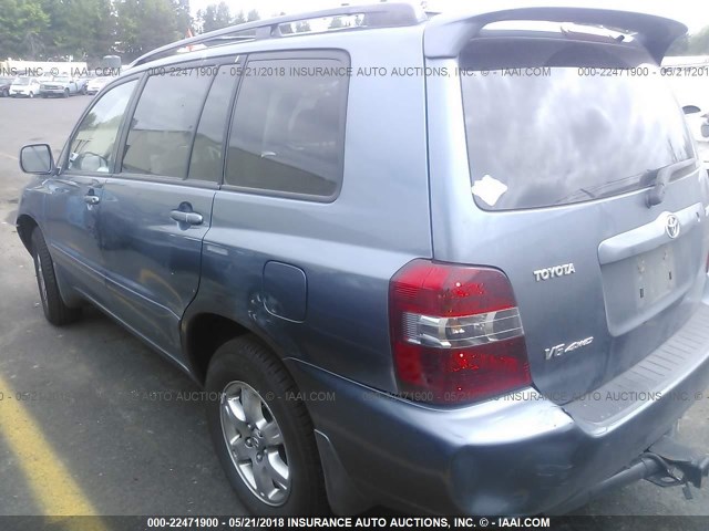 JTEHP21A170199518 - 2007 TOYOTA HIGHLANDER SPORT BLUE photo 3