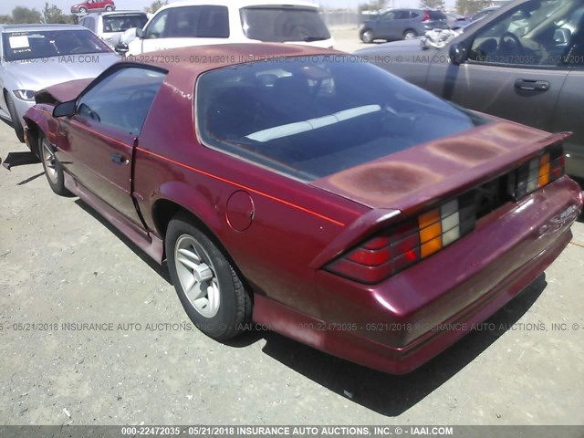 1G1FP23T1ML164412 - 1991 CHEVROLET CAMARO RS BURGUNDY photo 3