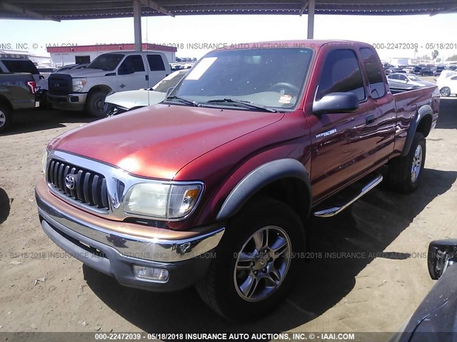 5TESN92N82Z080044 - 2002 TOYOTA TACOMA XTRACAB PRERUNNER წითელი ფოტო 2