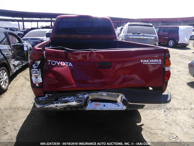 5TESN92N82Z080044 - 2002 TOYOTA TACOMA XTRACAB PRERUNNER RED photo 6