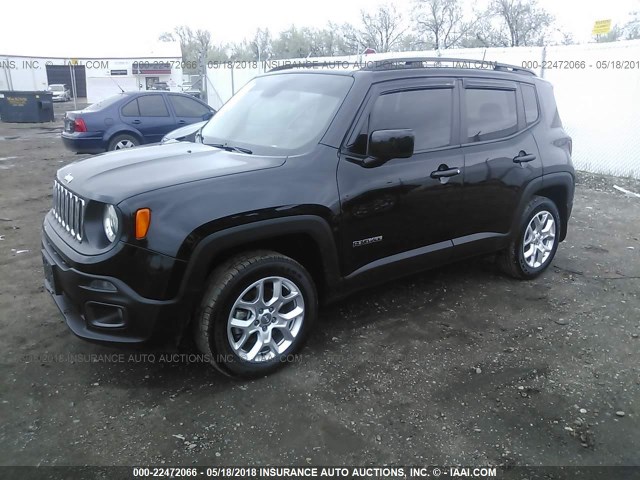 ZACCJBBT3GPC79722 - 2016 JEEP RENEGADE LATITUDE BLACK photo 2