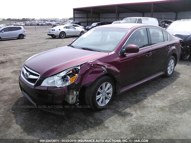 4S3BMCC65B3260846 - 2011 SUBARU LEGACY 2.5I PREMIUM RED photo 2