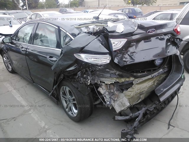 3FA6P0SU7FR147615 - 2015 FORD FUSION TITANIUM PHEV GRAY photo 3