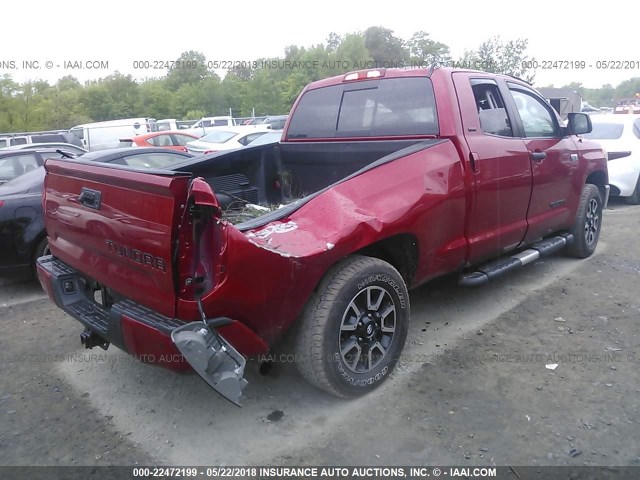 5TFUY5F11GX514691 - 2016 TOYOTA TUNDRA DOUBLE CAB SR/SR5 RED photo 4