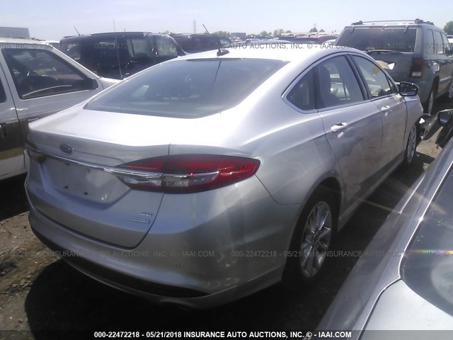 3FA6P0HD6HR183953 - 2017 FORD FUSION SE SILVER photo 4