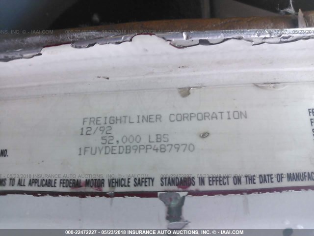 1FUYDEDB9PP487970 - 1993 FREIGHTLINER FLD FLD120 WHITE photo 10