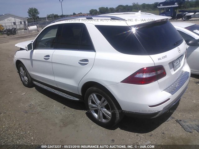 4JGDA5HB0EA382741 - 2014 MERCEDES-BENZ ML 350 4MATIC WHITE photo 3