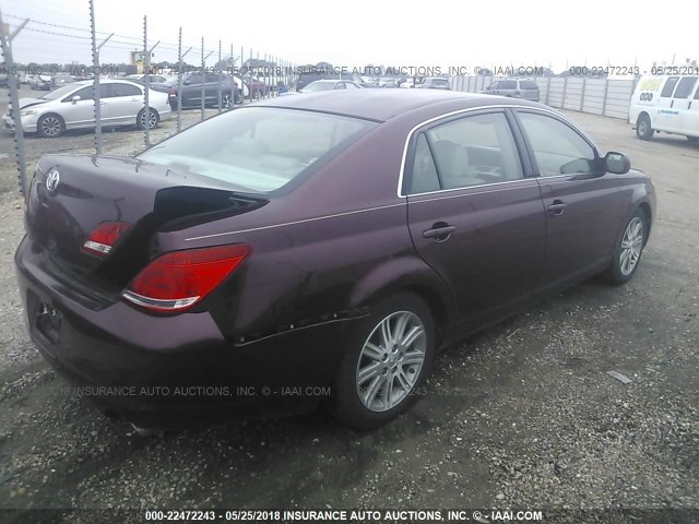 4T1BK36B57U169460 - 2007 TOYOTA AVALON XL/XLS/TOURING/LIMITED BURGUNDY photo 4