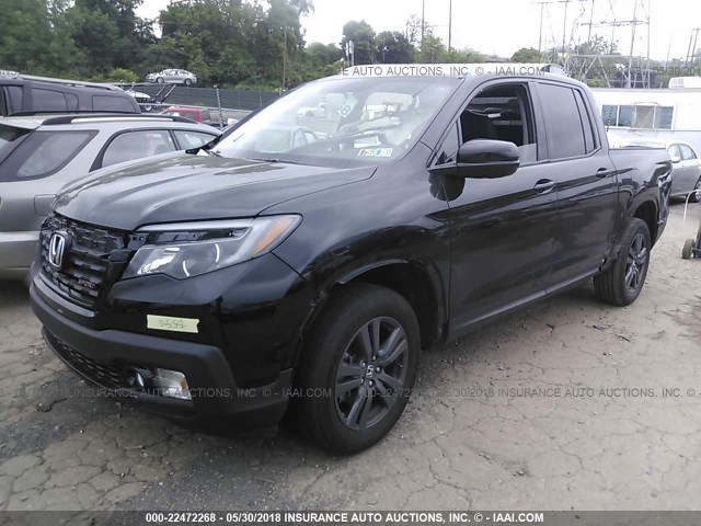 5FPYK3F18HB022704 - 2017 HONDA RIDGELINE SPORT BLACK photo 2