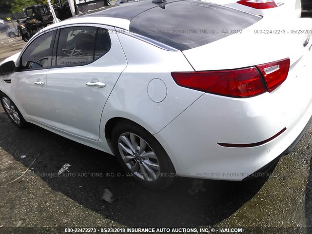 5XXGN4A76EG306659 - 2014 KIA OPTIMA EX WHITE photo 3