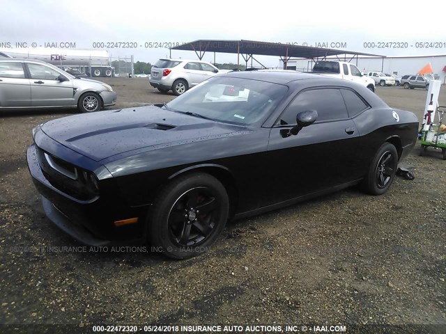 2C3CDYAG0EH110470 - 2014 DODGE CHALLENGER SXT BLACK photo 2