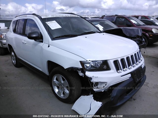 1C4NJCBA5ED742954 - 2014 JEEP COMPASS SPORT WHITE photo 1