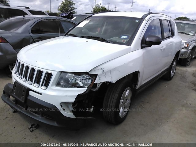 1C4NJCBA5ED742954 - 2014 JEEP COMPASS SPORT WHITE photo 2