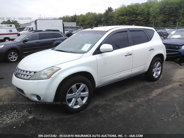 JN8AZ08W86W551564 - 2006 NISSAN MURANO SL/SE/S WHITE photo 2