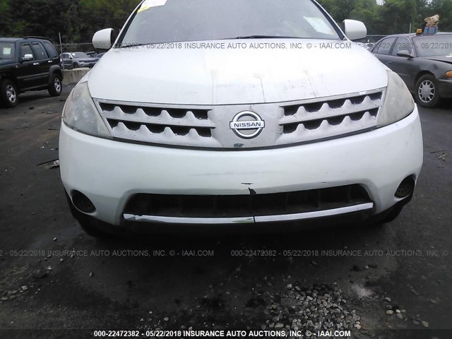 JN8AZ08W86W551564 - 2006 NISSAN MURANO SL/SE/S WHITE photo 6