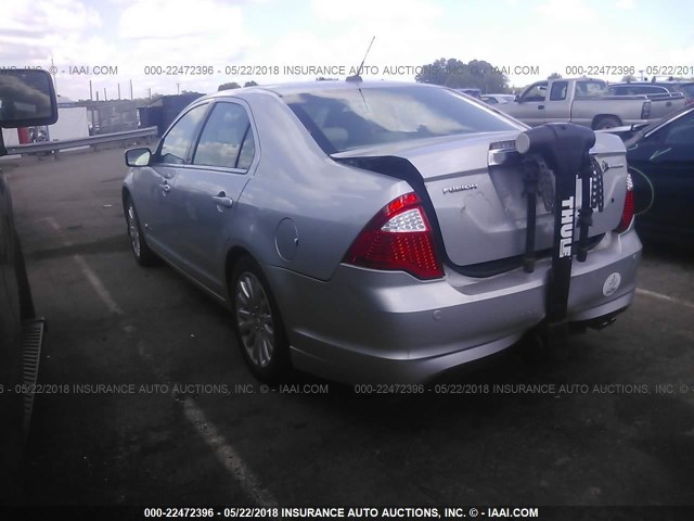 3FADP0L31AR284636 - 2010 FORD FUSION HYBRID SILVER photo 3