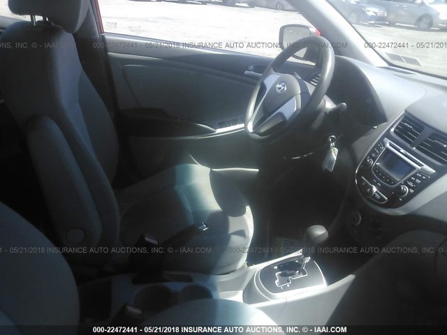 KMHCT4AEXCU113632 - 2012 HYUNDAI ACCENT GLS/GS RED photo 5